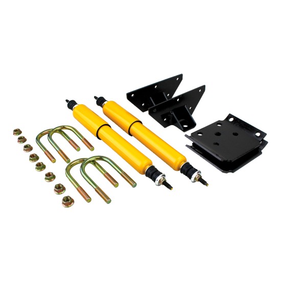 Heavy-Duty Bolt-On Shock Mount Kit for Axle Tubes Heavy-Duty Bolt-On Shock Mount Kit suitable for 2-3/8 or 3 inch axle tubes