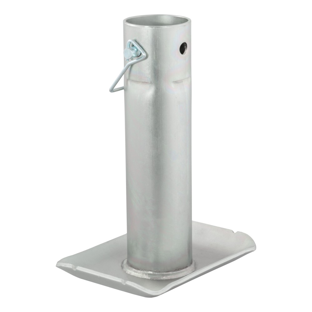 CURT Steel Trailer Jack Foot Plate with Safety Pin Attachment CURT steel jack footplate with safety pin, fits 2 inch diameter tubes, supports 2000 lbs
