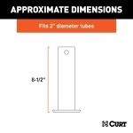 CURT Steel Trailer Jack Foot Plate with Safety Pin Attachment CURT steel jack footplate with safety pin, fits 2 inch diameter tubes, supports 2000 lbs