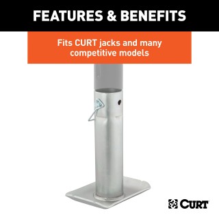 CURT Trailer Jack Foot with Safety Pin for 2-Inch Tubes CURT trailer jack foot attachment with safety pin, supports 2,000 lbs