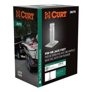 CURT Trailer Jack Foot with Safety Pin for 2-Inch Tubes CURT trailer jack foot attachment with safety pin, supports 2,000 lbs