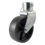 CURT Trailer Jack Caster with 6-Inch Poly Wheel CURT jack caster with 6-inch poly wheel and safety pin attachment, compatible with 2-inch diameter tubes