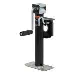 CURT Trailer Jack with Swivel Bracket and Side-Wind Handle CURT swivel trailer jack with 3000 lbs support capacity and welded foot plate