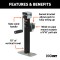 CURT pipe mount swivel jack rated for 3,000 lbs. support with swivel feature and side-wind handle