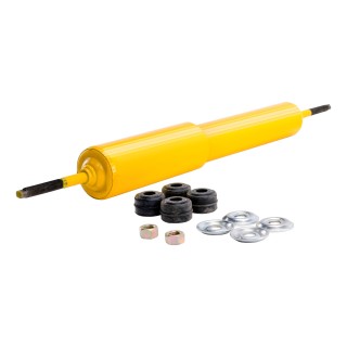 Lippert Heavy-Duty RV Trailer Suspension Replacement Shock Lippert heavy-duty replacement shock for RV trailer suspension in yellow