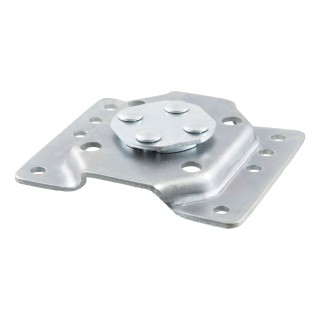 CURT Bolt-Through Jack Mounting Bracket for Marine Jacks CURT bolt-through jack mounting bracket compatible with marine jacks, featuring secure swivel design and zinc finish.