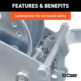CURT hand winch designed for boat trailers with high-strength construction and 1,200 lbs capacity