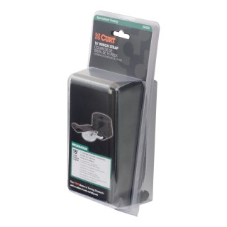 CURT winch strap with a zinc-plated snap hook, 15 feet long