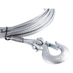 CURT 7/32 inch Steel Winch Cable with Zinc Snap Hook CURT winch cable with zinc-plated snap hook, 50 feet length, 7/32 inch steel, 5600 lbs break strength