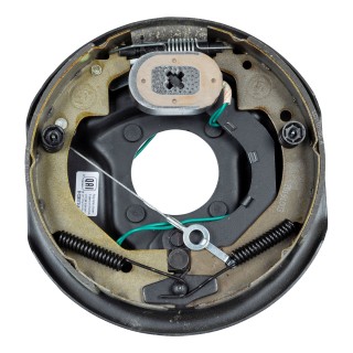 Lippert Self-Adjusting Electric Brake Assembly for RVs Lippert replacement self-adjusting electric brake assembly for RVs, left hand, fits 13 to 15 inch wheels