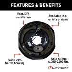 Lippert Right Hand Electric Brake Assembly for 15" to 17.5" Wheels Lippert right-hand electric brake assembly for 15" to 17.5" wheels and 5,200-8,000 lb axles.