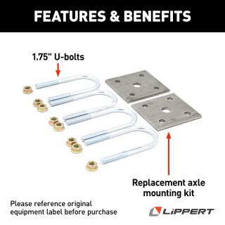 Lippert axle mounting kit for RV trailer suspension repair
