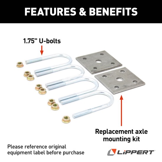 Lippert Replacement Axle Mounting Kit for RV Trailers Lippert axle mounting kit for RV trailer suspension repair