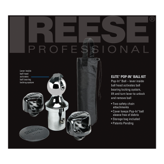 REESE Gooseneck Hitch Kit with 2-5/16 Ball and Accessories Gooseneck hitch kit with large ball, safety chain holders, and storage bag