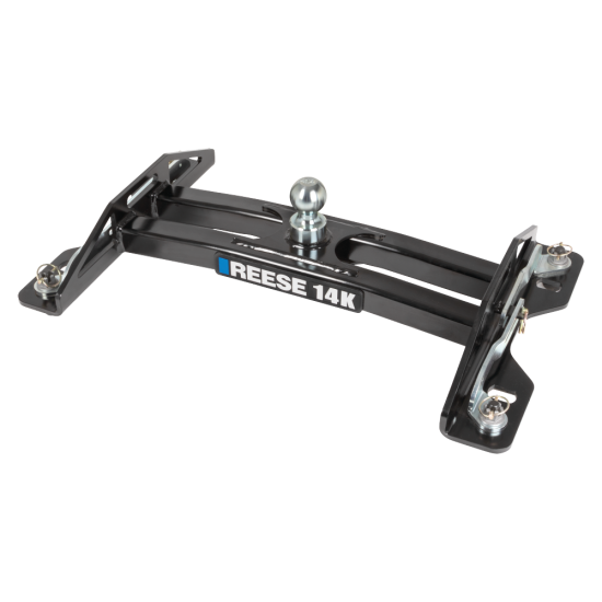 REESE 14K Max Duty Gooseneck Hitch for Half Ton Trucks REESE 14K Max Duty Gooseneck Hitch installed on a half ton truck