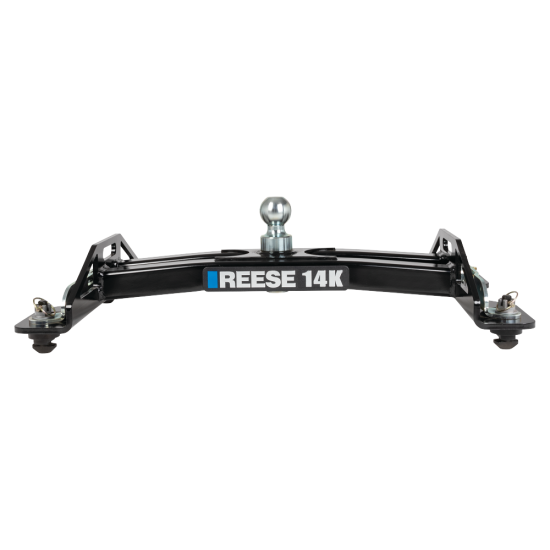 REESE 14K Max Duty Gooseneck Hitch for Half Ton Trucks REESE 14K Max Duty Gooseneck Hitch installed on a half ton truck