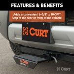CURT Hitch-Mounted Step Pad for 2-Inch Receiver CURT hitch-mounted step pad providing safe access with anti-skid surface