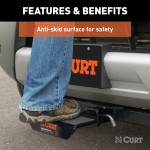 CURT Hitch-Mounted Step Pad for 2-Inch Receiver CURT hitch-mounted step pad providing safe access with anti-skid surface