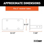 CURT Front Mount Hitch-Mounted License Plate Holder CURT hitch-mounted license plate holder for 2x2 receiver