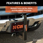 CURT Front Mount Spare Tire Holder for 2 Inch Hitch CURT spare tire mount installed on a vehicle hitch receiver