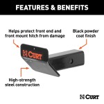 CURT Front Mount Skid Shield for Ultimate Vehicle Protection CURT skid shield mounted on front trailer hitch for vehicle protection