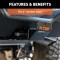 CURT Front Mount Skid Shield for Ultimate Vehicle Protection CURT skid shield mounted on front trailer hitch for vehicle protection