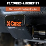 CURT Front Mount Skid Shield for Ultimate Vehicle Protection CURT skid shield mounted on front trailer hitch for vehicle protection