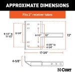CURT Winch Mount for 2x2 Receiver with Protective Skid Shield A robust CURT winch mount fitting a 2x2 hitch receiver with skid shield protection.