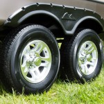 Lippert Equa-Flex Rubberized Equalizer for Tandem Axle Trailers Lippert Equa-Flex rubberized equalizer kit for smoother RV towing, designed for tandem axle trailers with double-eye leaf springs.