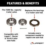 Lippert Replacement Bearing Kit for 7000 lbs Trailer Axles Lippert replacement bearing kit compatible with 7000 lbs trailer axles