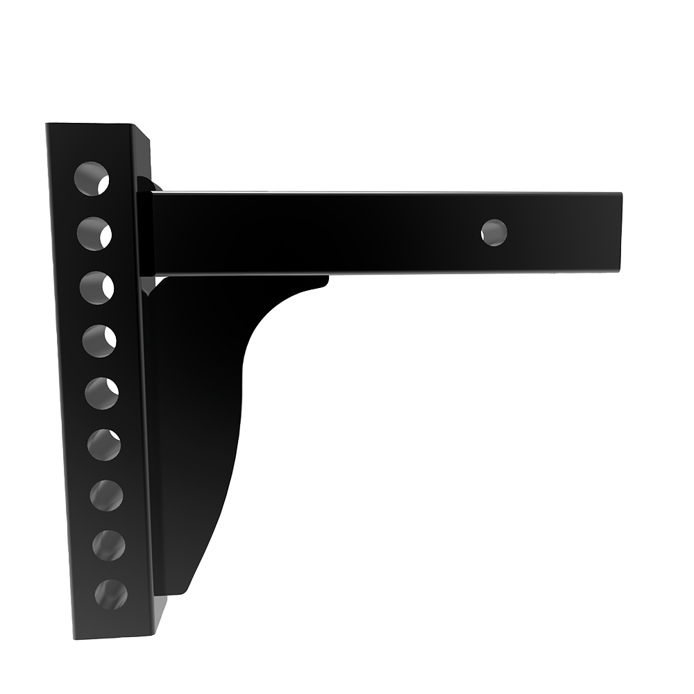 Weight Distribution Shank with 8.75" Drop and 9 Bolt Holes Weight distribution shank suitable for rise and drop applications, black powder coated.
