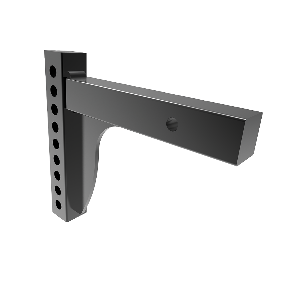 Weight Distribution Shank with 8.75" Drop and 9 Bolt Holes Weight distribution shank suitable for rise and drop applications, black powder coated.