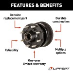 Lippert Brake Hub for 16,000-lb Axle with 8 on 275mm Pattern Lippert brake hub assembly for 16,000-lb axle featuring durable iron with 8 on 275 mm bolt pattern and 22 mm studs.