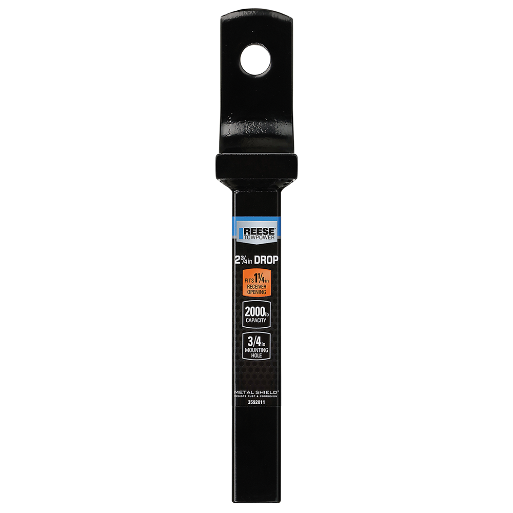 REESE draw bar with black powder coat finish fits 1-1/4 inch hitch receiver, 2,000 lbs capacity