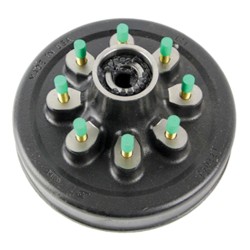 CURT Brake Drum Hub Assembly 8K Axle 8 on 6.5 Inch 9/16 Inch Studs with Bearing Race 359552