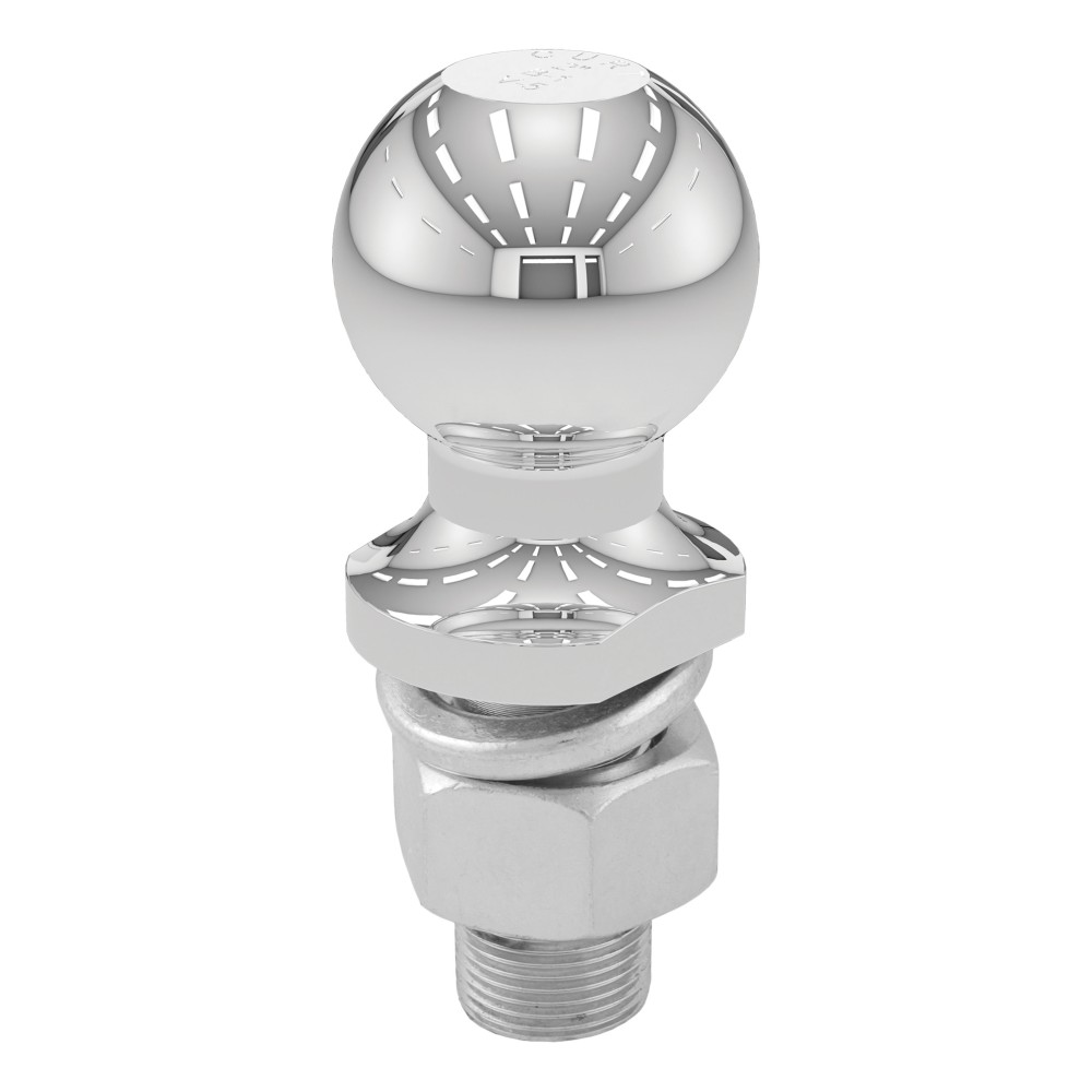 CURT 2 inch trailer hitch ball with chrome finish, 6000 lbs capacity