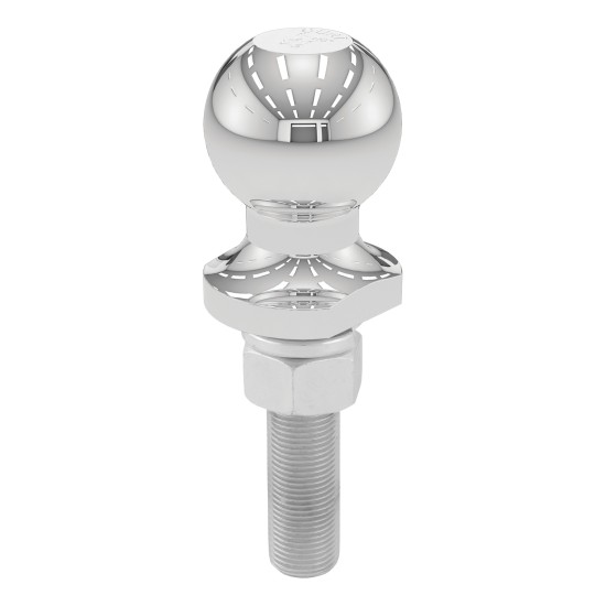 High-strength CURT 1-7/8 inch trailer ball with chrome finish and 2000 lbs capacity for towing