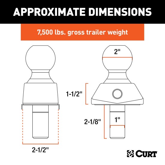 CURT RockerBall Trailer Ball with ShockDrop Technology CURT RockerBall trailer ball with ShockDrop technology for smoother towing and noise reduction