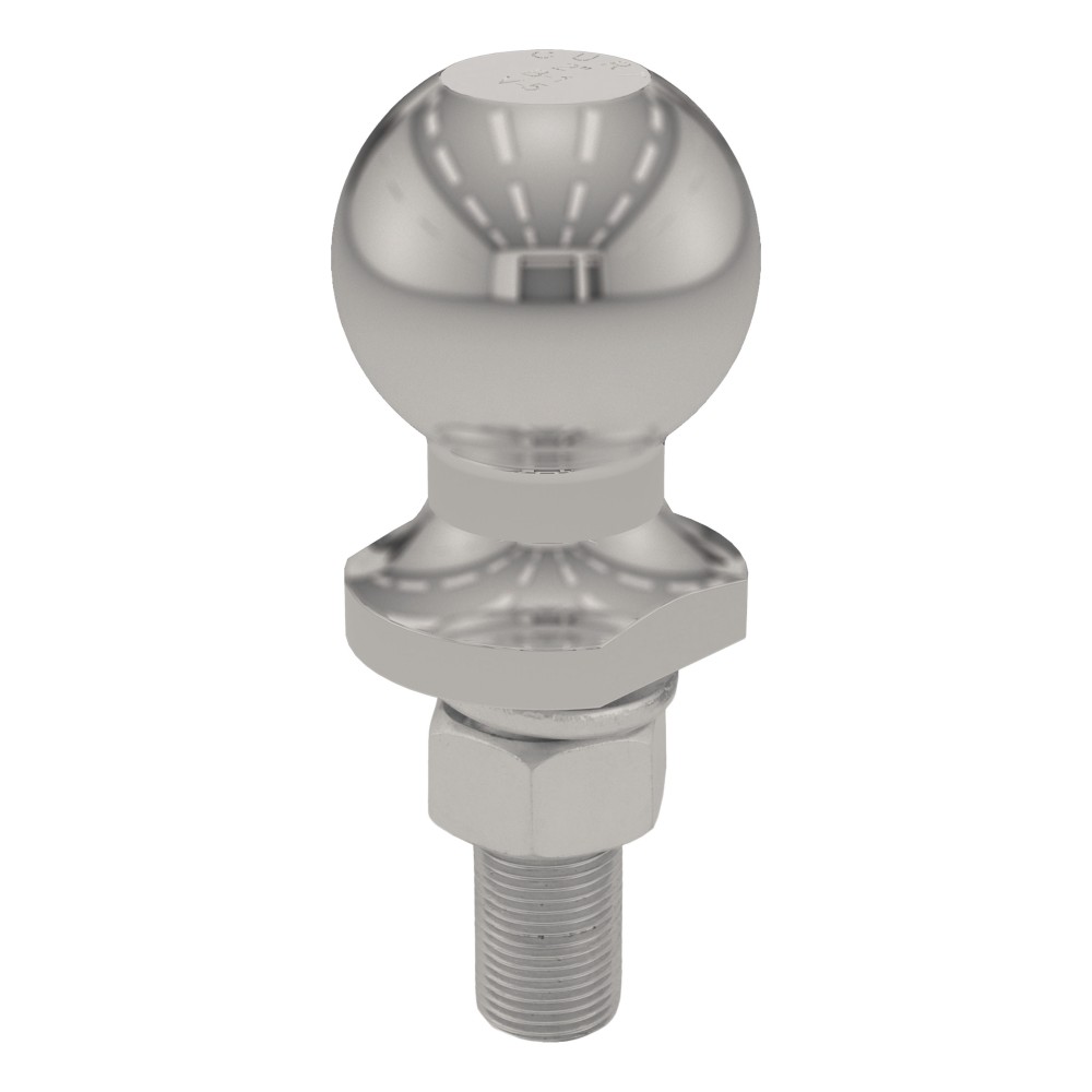 CURT 2 Inch Trailer Hitch Ball with 3,500 lbs Capacity CURT 2 inch trailer hitch ball, stainless steel, 3,500 lbs capacity, for towing various trailers