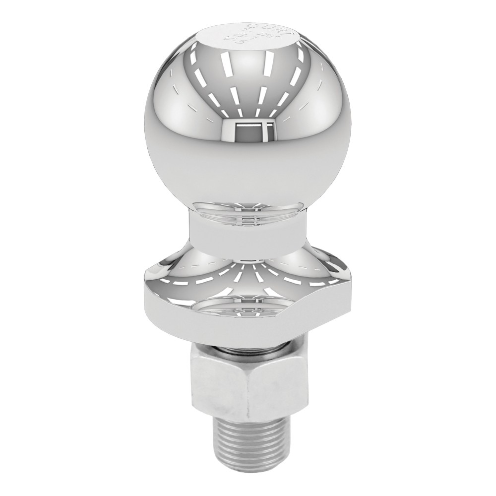 CURT 1-7/8 Inch Trailer Ball with 2000 lbs Towing Capacity CURT 1-7/8 inch trailer ball with chrome finish, 2000 lbs capacity, fine thread shank.
