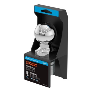 CURT 2-inch Trailer Ball with Chrome Finish for Safe Towing CURT 2-inch trailer ball, chrome finish, 7500 lbs GTW, Class 3 and 4 hitches