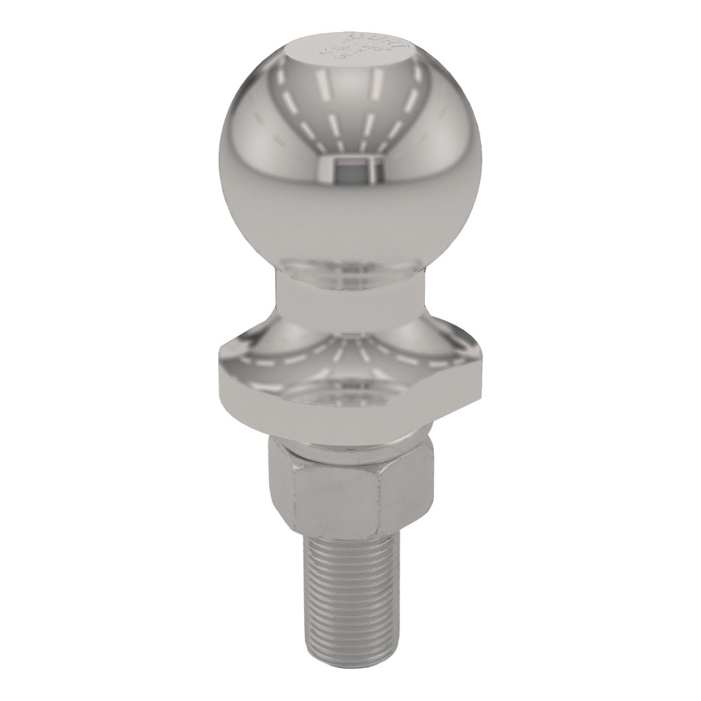 CURT 1-7/8 inch Trailer Ball with Stainless Steel Finish CURT 1-7/8 inch trailer ball with steel construction and fine threads