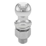 CURT 2-inch Trailer Hitch Ball with 10,000 lbs Capacity CURT 2-inch trailer hitch ball, chrome-plated with 10,000 lbs towing capacity and fine-threaded shank.