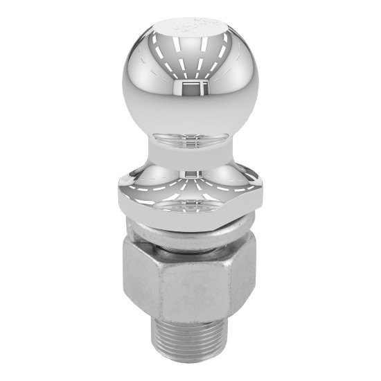 CURT 2-inch Trailer Hitch Ball with 10,000 lbs Capacity CURT 2-inch trailer hitch ball, chrome-plated with 10,000 lbs towing capacity and fine-threaded shank.