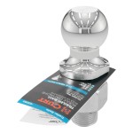 CURT 2-inch Trailer Hitch Ball with 10,000 lbs Capacity CURT 2-inch trailer hitch ball, chrome-plated with 10,000 lbs towing capacity and fine-threaded shank.