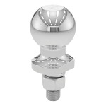 CURT ATV Tow Ball with Chrome Finish for 2 Inch Couplers CURT ATV tow ball on a lawn tractor, chrome finish, 2 inch trailer coupler.