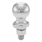 CURT 50mm Trailer Ball for European-Style Couplers - Chrome Finish CURT 50mm trailer ball with chrome finish for European couplers, 1600 kg GTW, tested for safety