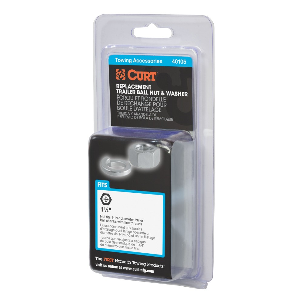 CURT Replacement Trailer Ball Hardware with 1-1/4 Inch Shank CURT trailer ball hardware with 1-1/4 inch shank and helical washer for secure towing
