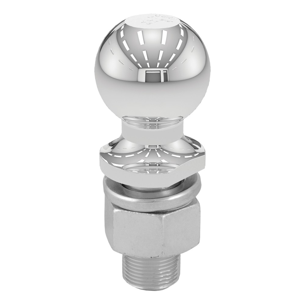CURT chrome-finished 2-5/16-inch trailer ball for towing, rated for 15,000 lbs GTW.