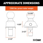 CURT RockerBall Trailer Ball with ShockDrop Technology CURT RockerBall cushion hitch ball, reducing jerking and noise at coupling point